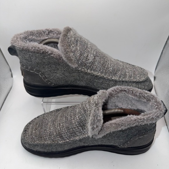 Hey Dude Shoes - Hey Dude Denny Tweed Sleet Gray Women's Size 8 Fur Ankle Booties Boots Slip On